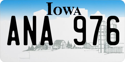 IA license plate ANA976
