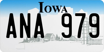 IA license plate ANA979