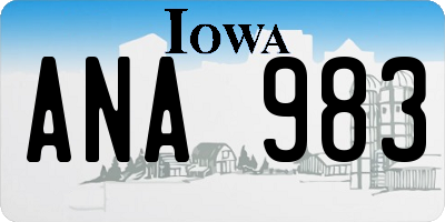 IA license plate ANA983