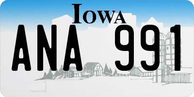 IA license plate ANA991