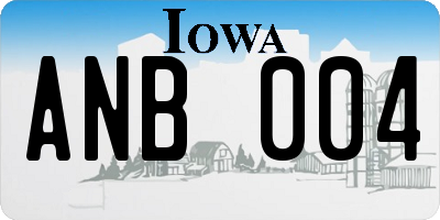 IA license plate ANB004