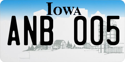 IA license plate ANB005