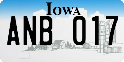 IA license plate ANB017