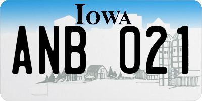 IA license plate ANB021