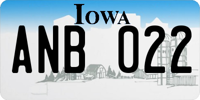 IA license plate ANB022