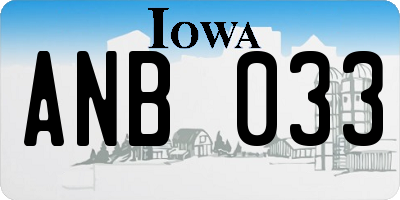 IA license plate ANB033