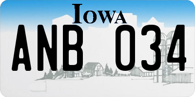 IA license plate ANB034