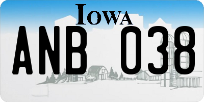 IA license plate ANB038