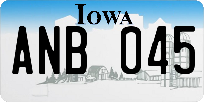 IA license plate ANB045