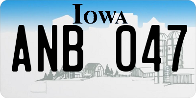IA license plate ANB047