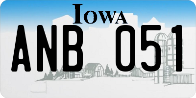 IA license plate ANB051