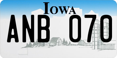 IA license plate ANB070