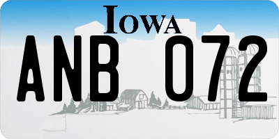 IA license plate ANB072