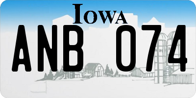 IA license plate ANB074