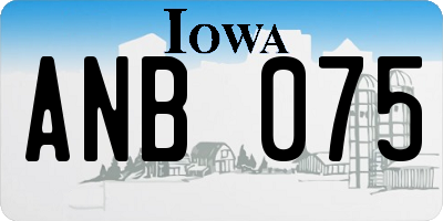 IA license plate ANB075