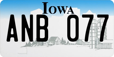 IA license plate ANB077