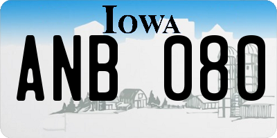 IA license plate ANB080