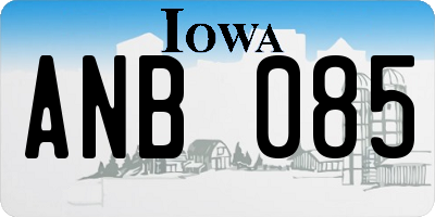 IA license plate ANB085