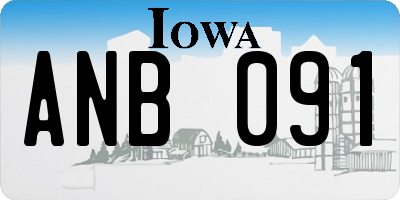 IA license plate ANB091