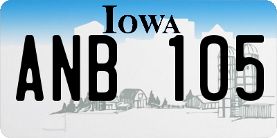 IA license plate ANB105