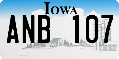 IA license plate ANB107