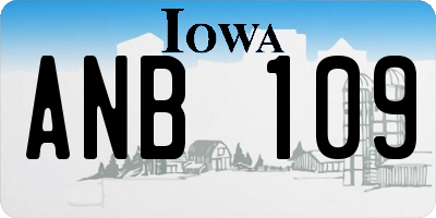 IA license plate ANB109
