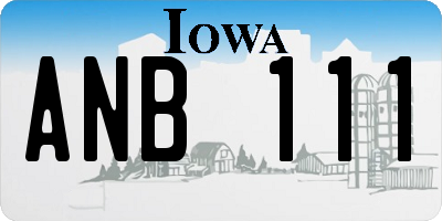 IA license plate ANB111