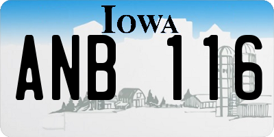 IA license plate ANB116