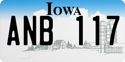IA license plate ANB117