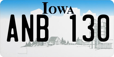 IA license plate ANB130