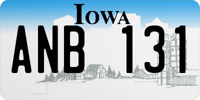 IA license plate ANB131
