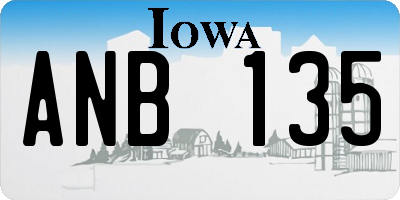 IA license plate ANB135