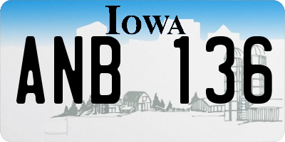 IA license plate ANB136