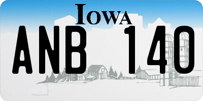 IA license plate ANB140