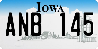IA license plate ANB145