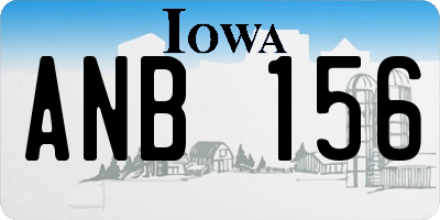IA license plate ANB156