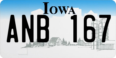 IA license plate ANB167