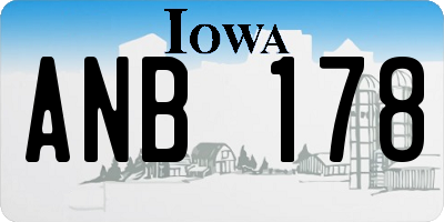 IA license plate ANB178