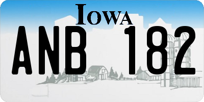 IA license plate ANB182