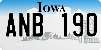 IA license plate ANB190