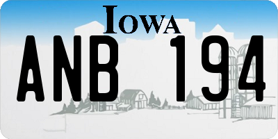 IA license plate ANB194