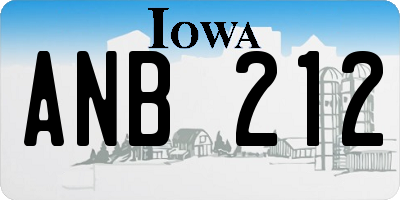 IA license plate ANB212