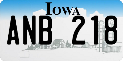 IA license plate ANB218