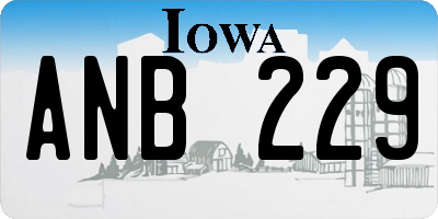 IA license plate ANB229