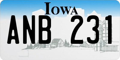 IA license plate ANB231