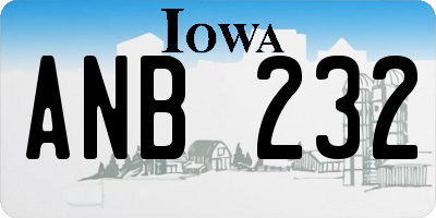 IA license plate ANB232