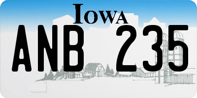 IA license plate ANB235