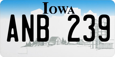IA license plate ANB239