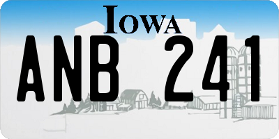 IA license plate ANB241
