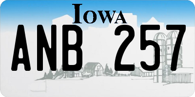 IA license plate ANB257